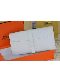 Fake Hermes Jige Clutch Bag Calfskin Leather White Tl1524GR32