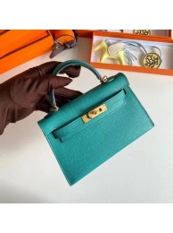 Fake Hermes Kelly 19cm Shoulder Bags Epsom Leather KL19 Gold hardware Lake blue Tl205ny77