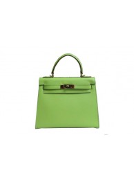 Fake Hermes Kelly 32cm Shoulder Bag Green Saffiano Leather K32 Gold Tl1805tu77