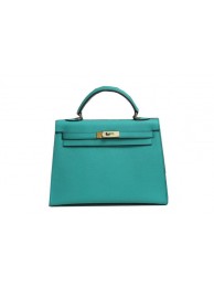 Fake Hermes Kelly 32cm Shoulder Bag Light Green Saffiano Leather K32 Gold Tl1801uQ71