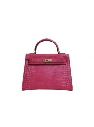 Fake Hermes Kelly 32cm Shoulder Bag Pink Croco Patent Leather K32 Gold Tl1837qZ31