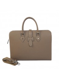 Fake Hermes Mens Briefcase Calf Leather 3309 Grey Tl1739eZ32
