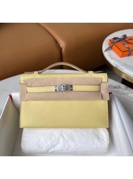 Fake Hermes Original Epsom Leather KEL2278 Pearl White&Silver-Tone Metal Tl381pE71