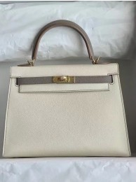 Fake Hermes Original Epsom Leather KEL2578 cream&grey Tl341uQ71