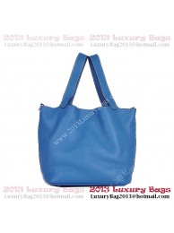 Fake Hermes Picotin Lock MM Bag in Clemence Leather 8616 Blue Tl1842Qv16