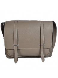 Fake Hermes Steve 35CM Messenger Bag Clemence Leather Grey Tl1966QF99