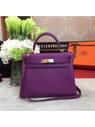 Fashion Hermes Kelly 32cm Shoulder Bag TOGO Leather KY32 Purple Tl882wc24