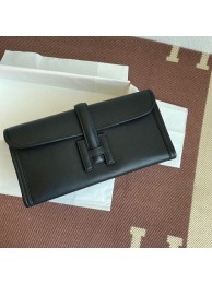 Fashion Hermes Original jige swift Leather Clutch 37088 black Tl270OM51