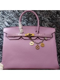 First-class Quality Hermes Birkin 35CM Tote Bag Litchi Leather HB35GL Lavender Tl1189xO55