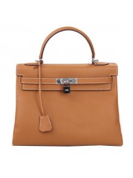 First-class Quality Hermes Kelly 32cm Shoulder Bag Wheat Original Leather K32 Silver Tl1648Sf41