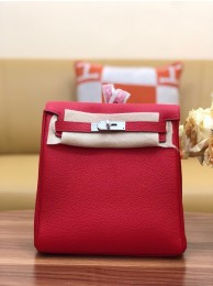 First-class Quality Hermes Kelly togo Leather backpack H2425 red Tl553Sf41