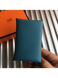Hermes Bastia Epsom card case H0369 blue Tl2033hi67