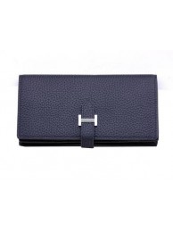 Hermes Bearn Japonaise Bi-Fold Wallet Grainy Leather H68942 Black Tl2182XW58