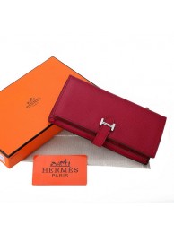 Hermes Bearn Japonaise Bi-Fold Wallet Original Leather A208 Burgundy Tl2189VI95