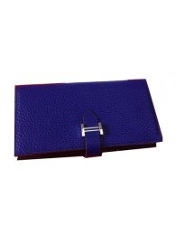 Hermes Bearn Japonaise Grainy Leather Wallet H8622W Royal Tl2158JD28
