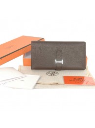 Hermes Bearn Japonaise Smooth Leather Tri-Fold Wallet H308 Dark Coffee Tl2316uT54