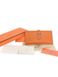 Hermes Bearn Japonaise Smooth Leather Tri-Fold Wallet H308 Orange Tl2318Nw52