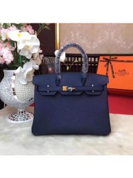 Hermes Birkin 25CM Togo Bag Original Leather H25E Navy Tl399Yo25