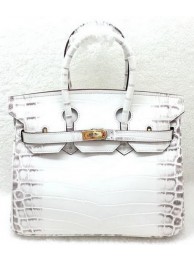 Hermes Birkin 25CM Tote Bag Croco Leather H25TCO OffWhite Tl1133Pu45