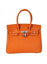 Hermes Birkin 25CM Tote Bags Togo Leather Orange Silver Tl2010KX51