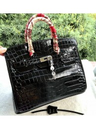 Hermes Birkin 30CM Tote Bags Black Iridescent Croco Leather Gold Tl1138dN21