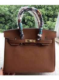 Hermes Birkin 30CM Tote Bags Brown Calfskin Leather BK30 Gold Tl1106mm78