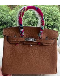 Hermes Birkin 30CM Tote Bags Brown Calfskin Leather BK30 Silver Tl1105lk46