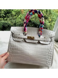 Hermes Birkin 30CM Tote Bags Croco Leather H30CO OffWhite Tl1266DV39