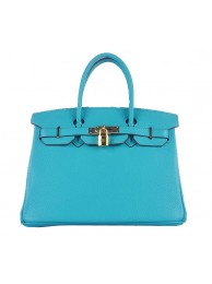 Hermes Birkin 30CM Tote Bags Light BLue Grainy Leather Gold Tl1587gN72