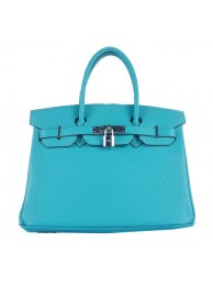 Hermes Birkin 30CM Tote Bags Light BLue Grainy Leather Silver Tl1586uT54