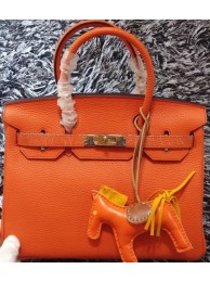 Hermes Birkin 30CM Tote Bags Litchi Leather H30LI Orange Tl1223Nw52