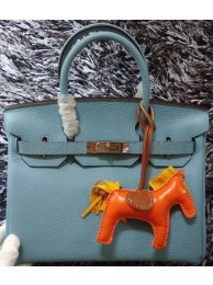 Hermes Birkin 30CM Tote Bags Litchi Leather H30LI Skyblue Tl1215aj95