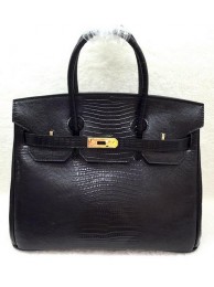 Hermes Birkin 30CM Tote Bags Lizard Leather H30LI Black Tl1169tg76