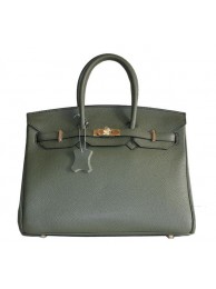 Hermes Birkin 35CM Tote Bag Dark Green Clemence Leather H6089 Gold Tl1798qB82
