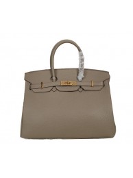Hermes Birkin 35CM Tote Bag Gray Clemence Leather H35 Gold Tl1784LG44