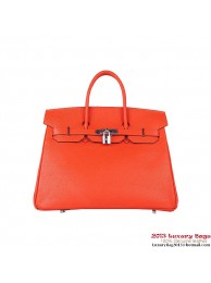 Hermes Birkin 35CM Tote Bag Orange Clemence Leather H6089 Silver Tl1888Xw85