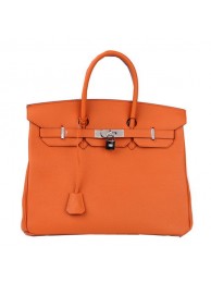 Hermes Birkin 35CM Tote Bag Orange Original Leather H35 Silver Tl1703fc78