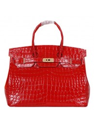 Hermes Birkin 35CM Tote Bag Shiny Croco Leather H35C Red Tl1394MO84
