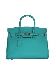Hermes Birkin 35CM Tote Bag SkyBlue Clemence Leather H6089 Silver Tl1793JD28