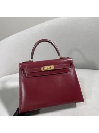 Hermes BOX Leather KL28 Burgundy Tl167Zw99