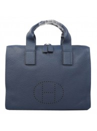 Hermes Briefcase Original Grainy Leather H8813 Royal Tl1627Zw99