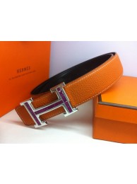 Hermes Calf Leather Purple Diamond Belt HB119 Camel Silver Tl3814Yv36