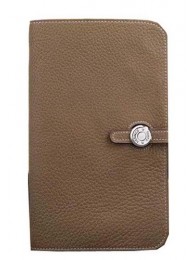 Hermes Compact Passport Holder Original Leather Wallet Grey Tl2172EC68