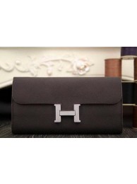 Hermes Constance Long Wallets Original Leather HA909 Brown Tl2136Af99