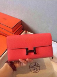 Hermes Constance Long Wallets Original Leather HA909 Light Red Tl2133Gm74