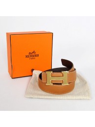 Hermes Dark Brown Bovine Jugular Veins Belt HR1008A Gold Tl3759Oq54