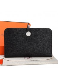 Hermes Dogon Combined Wallet A508 Black Tl2273Ty85