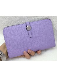 Hermes Dogon Combined Wallet Litchi Leather A508 Lavender Tl2108lq41