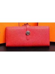Hermes Dogon Original Leather Wallet H509 Red Tl2082Il41