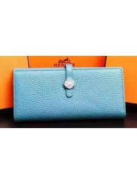 Hermes Dogon Original Leather Wallet H509 SkyBlue Tl2075Kd37
